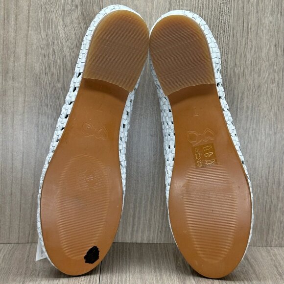 For Love & Lemons Shoes Womens Sz 7 Braided Leather Loafer Low Top Slip On White - Picture 12 of 13